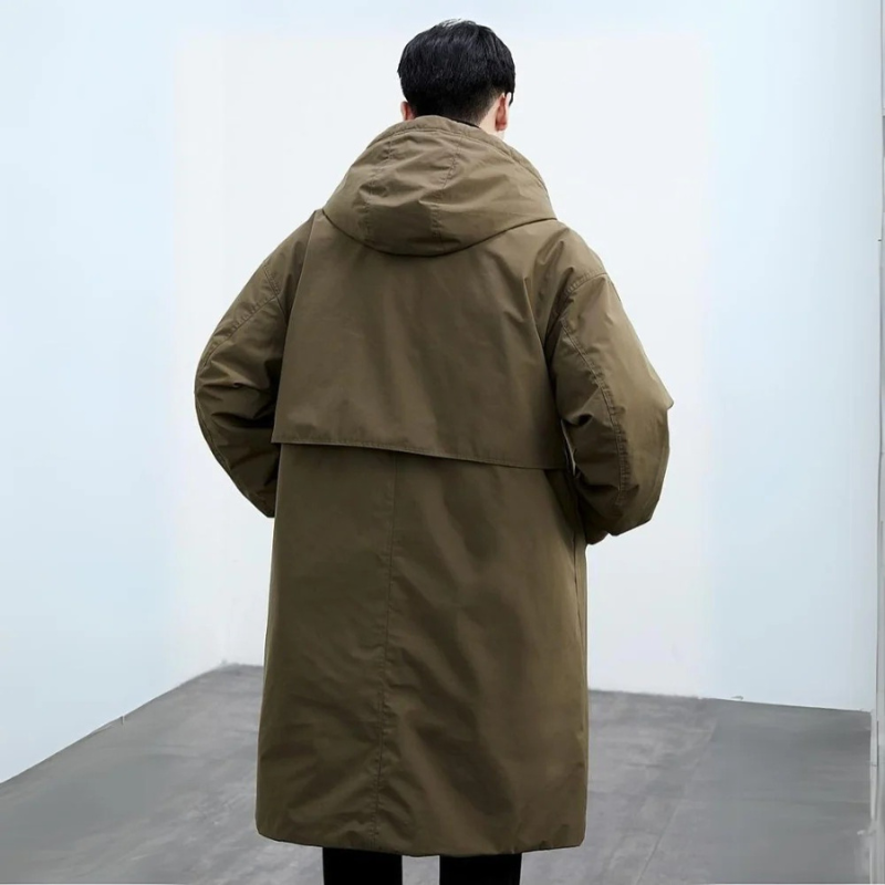 Zayden | Men’s Waterproof Long Puffer Trench Coat