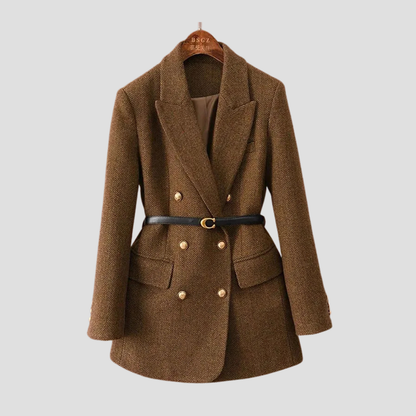 Marivane | Women’s Herringbone Tweed Coat
