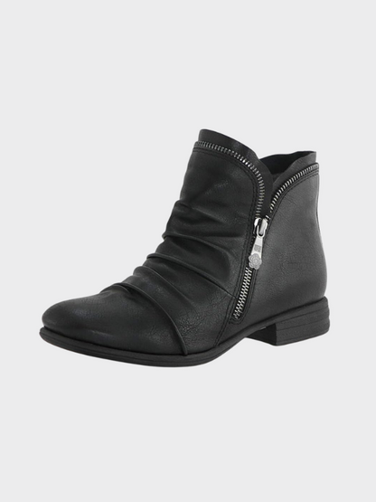 Elara | Women’s Zipped Leather Ankle Boots