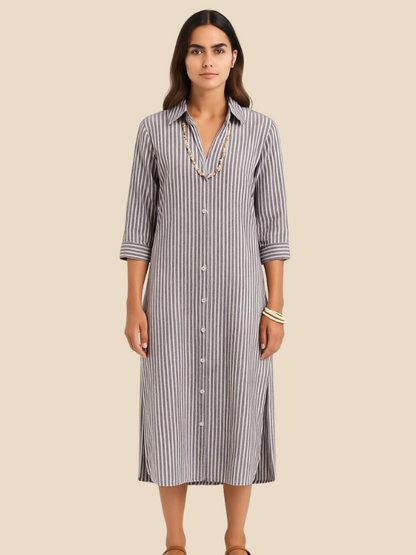 Tarah | Women’s Elegant Striped Shirt Dress