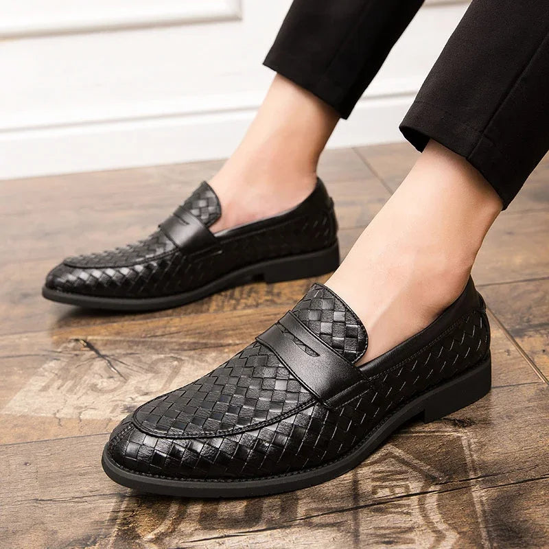 Pavaro | Men’s Handwoven Leather Loafers