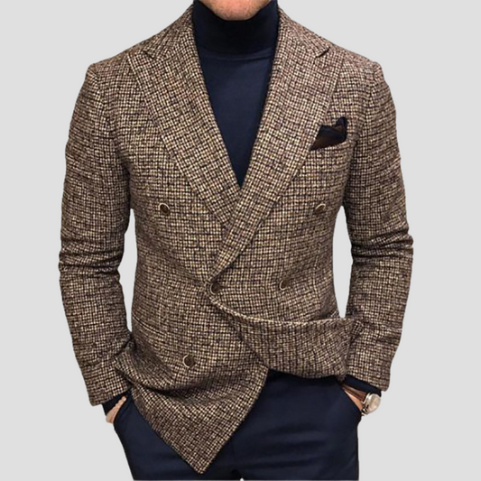 Carriston | Classic Check Double-Breasted Blazer