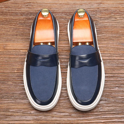 Zarven | Men’s Minimalist Leather & Suede Loafers