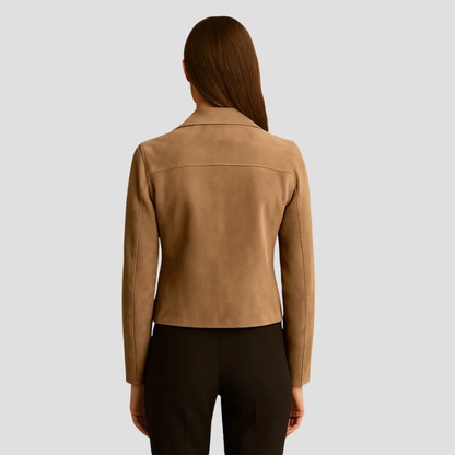 Varelle | Women’s Suede Leather Biker Jacket