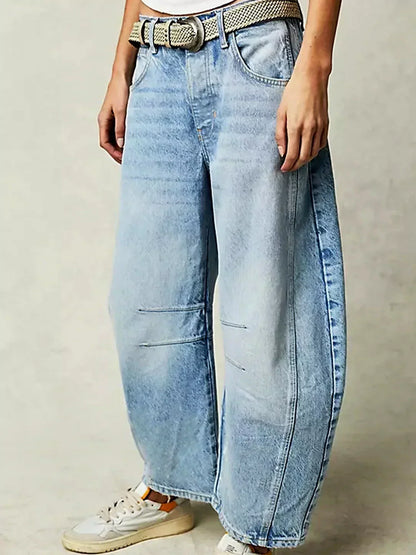 Lucille | Women’s Leopard Print Barrel Jeans