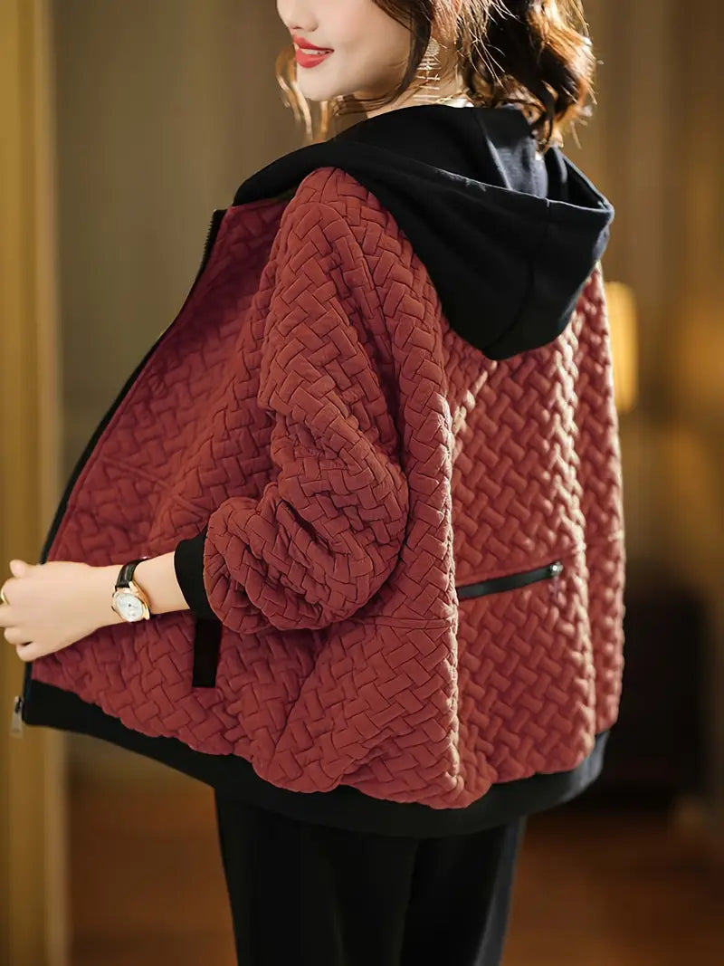 Selvyn | Women’s Basketweave Zip-Up Jacket