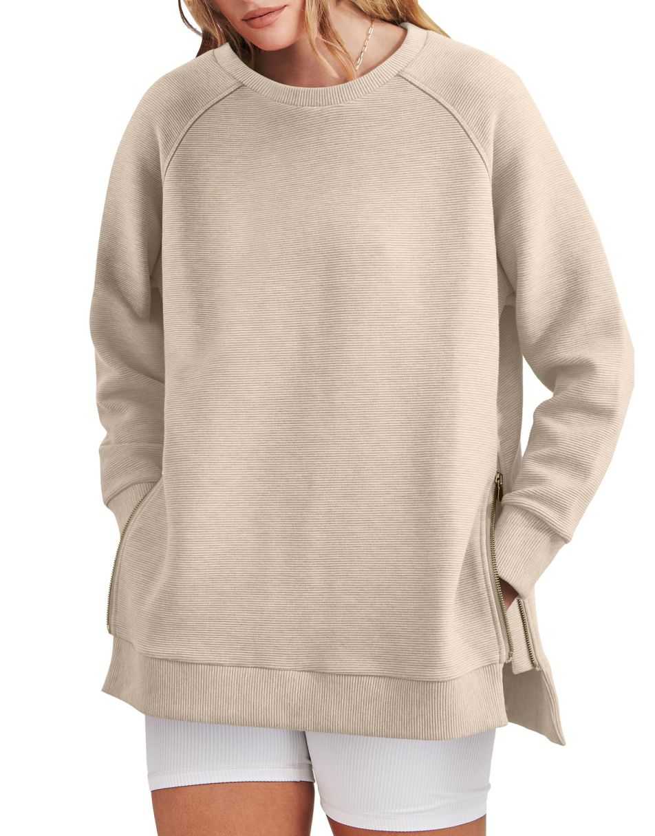 Claudia | Zippered Tunic Sweatshirt