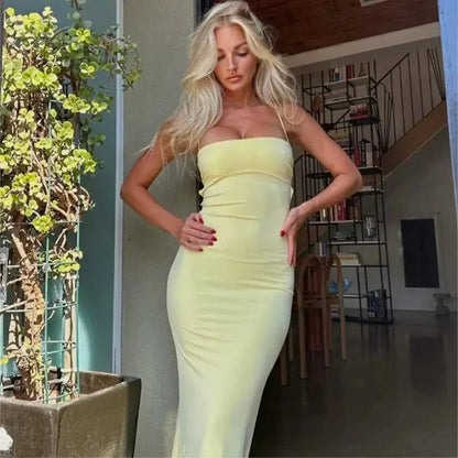 Isla | Women’s Backless Bodycon Maxi Dress