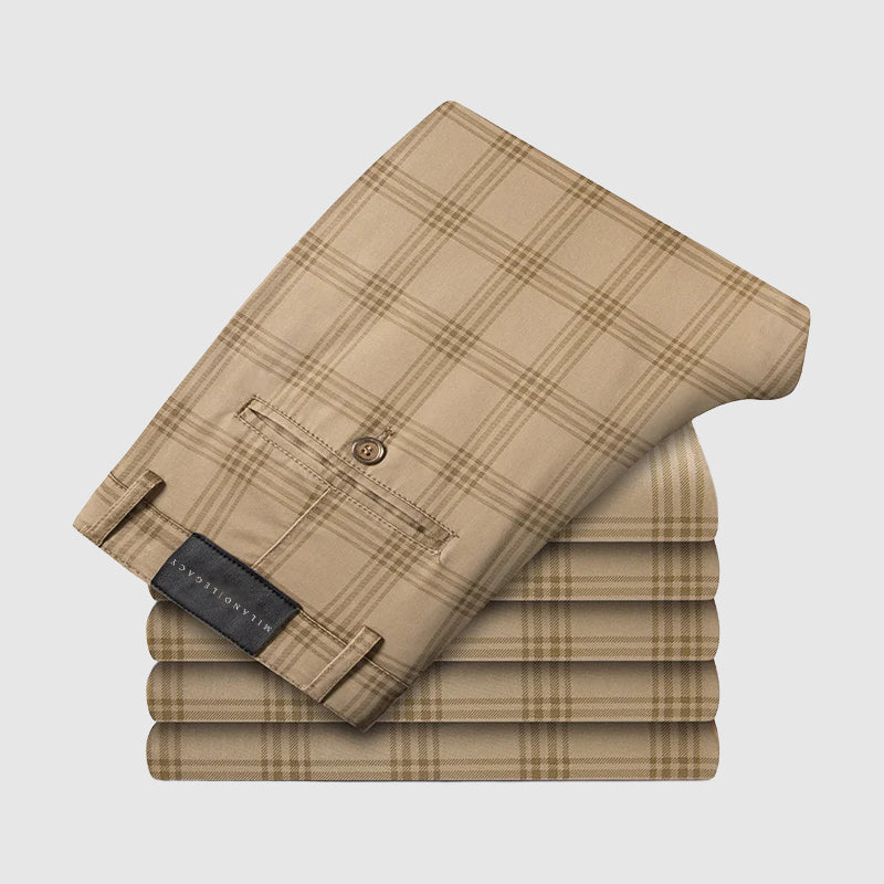 August | Men’s Plaid Straight-Leg Pants