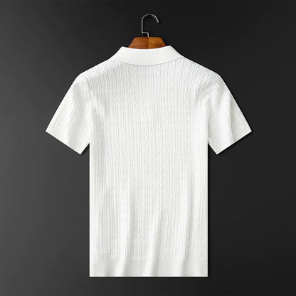 Jonathan | Men’s Elegance Diamond-Knit Polo Shirt