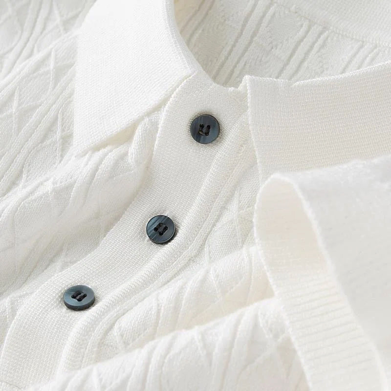Jonathan | Men’s Elegance Diamond-Knit Polo Shirt