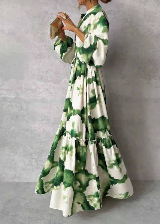 Alexa | Women’s Abstract Print V-Neck Maxi Dress
