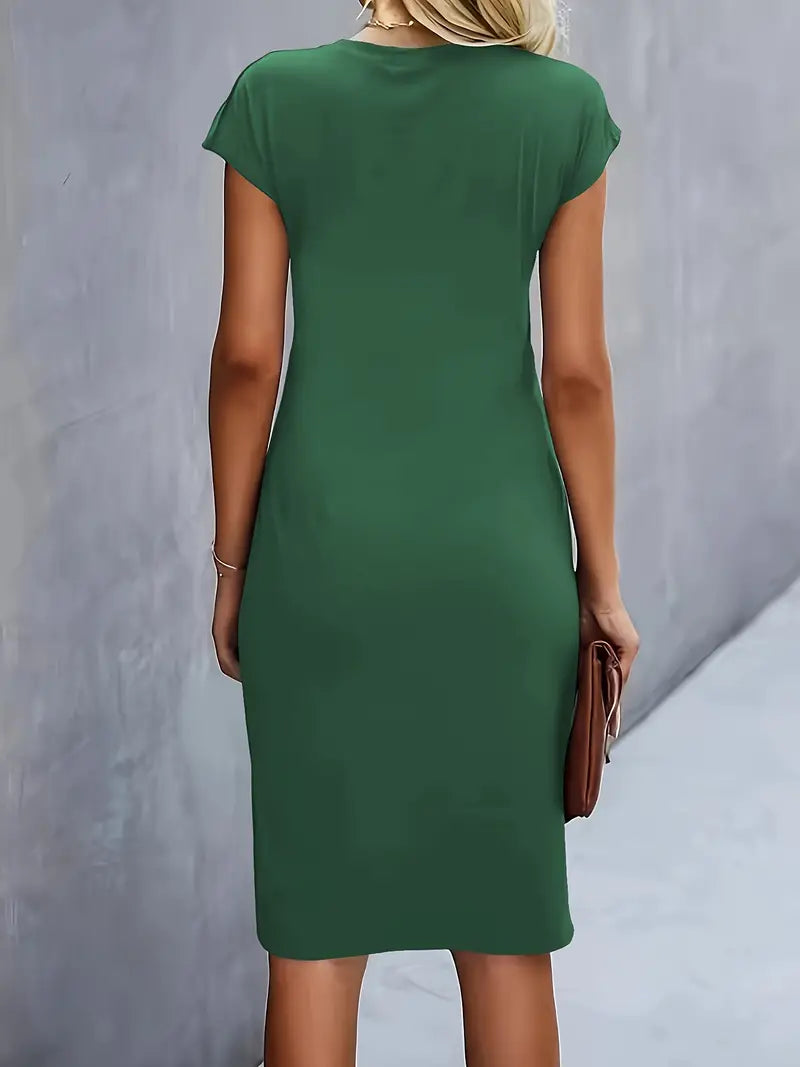 Milani | Women’s Knee-Length Sheath Dress with Ruched Waist