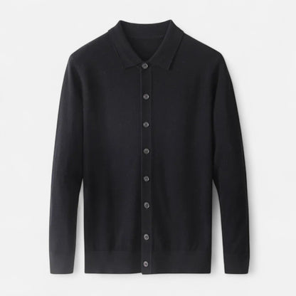 Rheomar | Men’s Fine Worsted Wool Button-Up Sweater