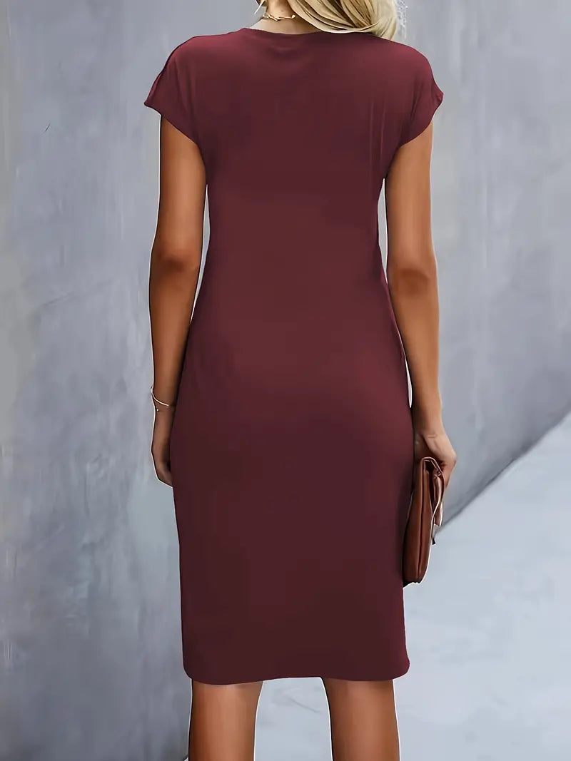 Milani | Women’s Knee-Length Sheath Dress with Ruched Waist
