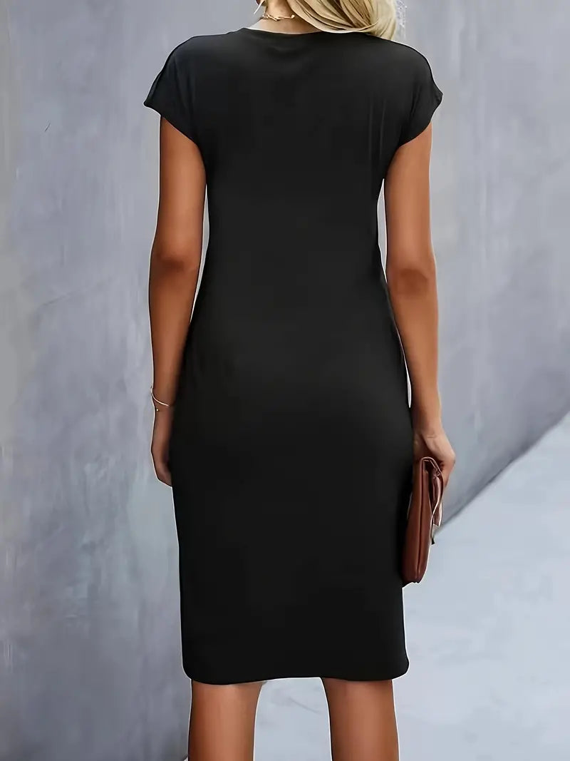 Milani | Women’s Knee-Length Sheath Dress with Ruched Waist