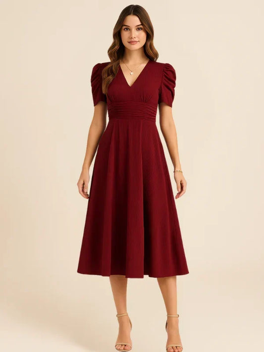 Kamira | V-Neck Midi Dress