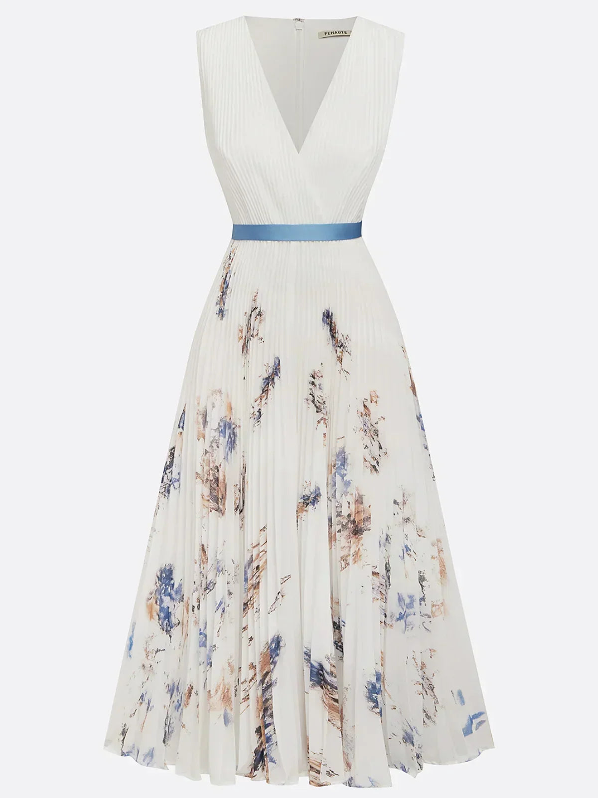 Amara | Women’s Sleeveless Midi Dress with Pleated Skirt