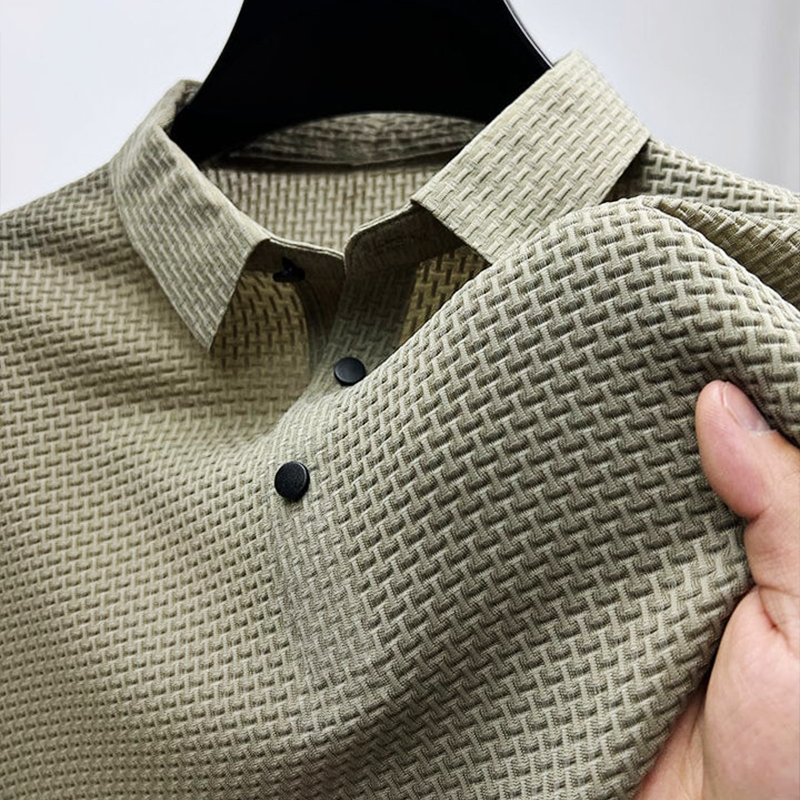 Elian | Men’s Textured Short Sleeve Polo Shirt