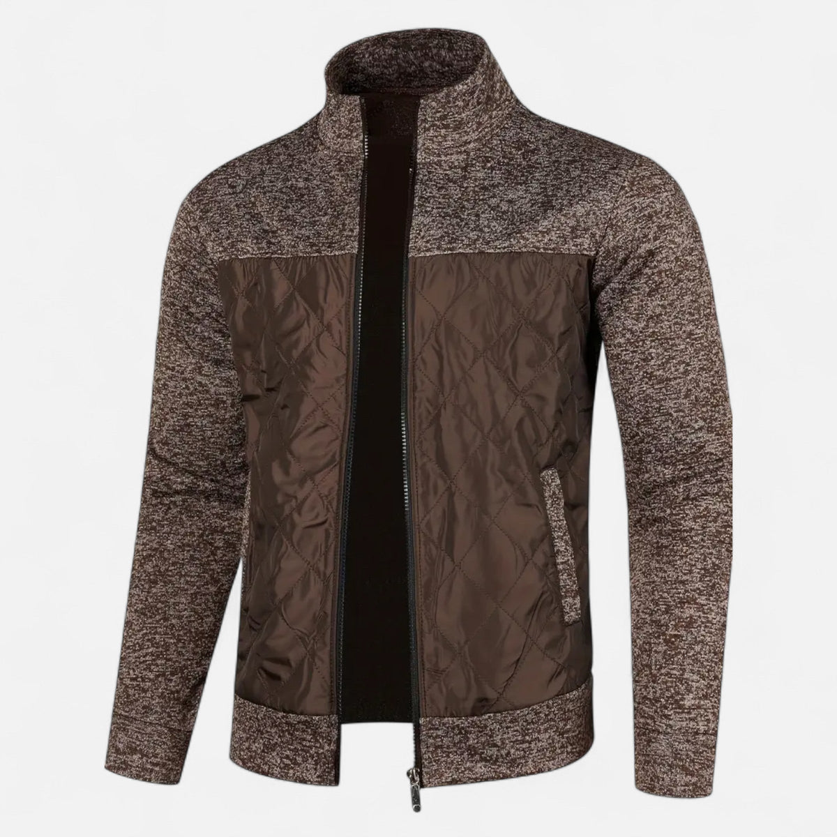 Riverton | Men’s Zip Jacket – Refined Knit Autumn Elegance