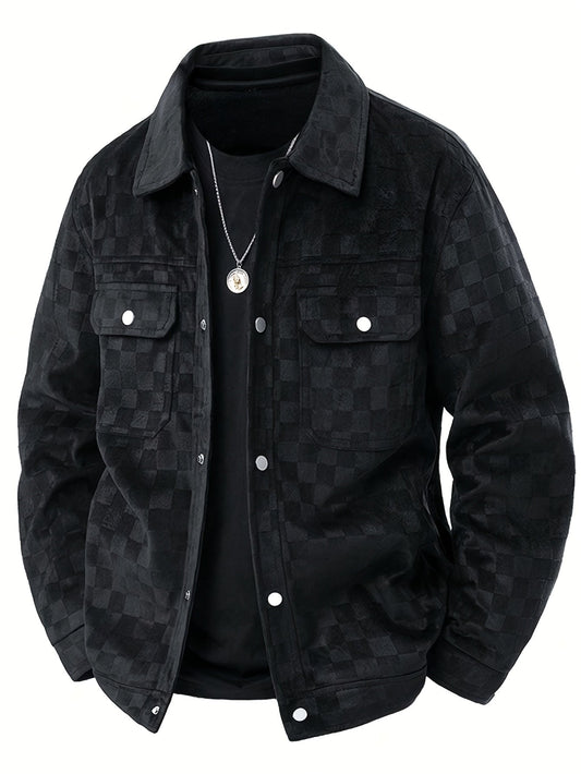 Cairne | Men’s Velour Suede Checkerboard Jacket