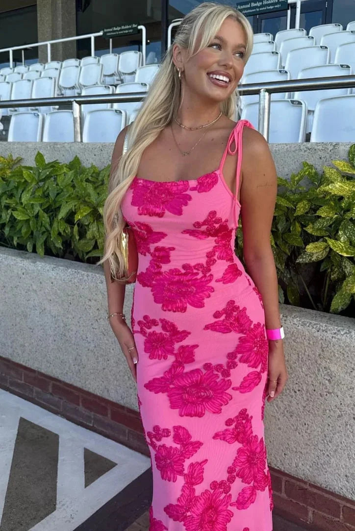 Trudy | Women’s Pink Floral Maxi Dress